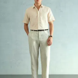 Arrow Beige Cotton Regular Fit Shirt image 4