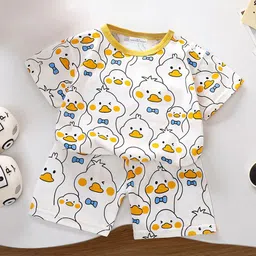 FOREVER FRIDAY Boys Graphic Printed Round Neck Pure Cotton T-shirt & Shorts-picture-51