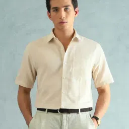 Arrow Beige Cotton Regular Fit Shirt image 5