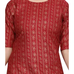 Aarika Kids Maroon Cotton Printed Kurti Set image 5