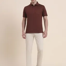 JADE BLUE Men Slim Fit Mid-Rise Regular Trousers image 4