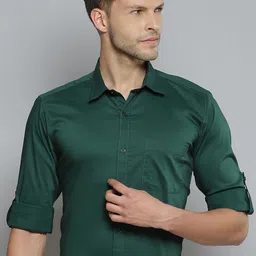 DENNISON Men Smart Slim Fit Solid Spread Collar Formal Shirt-picture-12