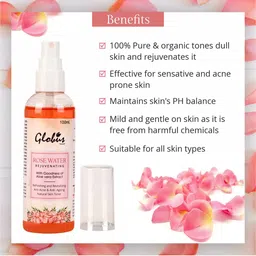 Globus Naturals Pack Of 2 Rejuvenating Rose Toner With Aloe Vera extract 100ml image 5