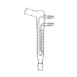 ABGIL Reflux Coil Condenser Transparent Borosilicate Glass 300 mm Length and B24 Cone, CD-150-06 image 1