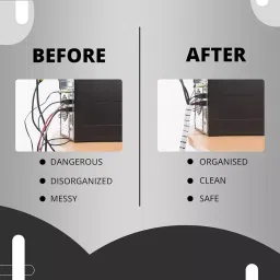 Robustt 30 mm x 1.5 m Flexible Cable Organiser with Clip Zipper, Grey (Pack of 10) image 5