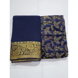 DURGA EMPORIO Zari Pure Georgette Bhagalpuri Saree With Blouse Piece image 1