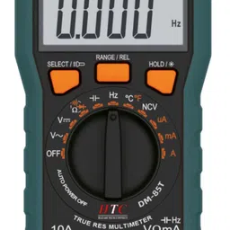 HTC Instrument DM-85T Digital TRMS Frequency and Temperature 6000 Counts with (1 Year Warranty) Digital Multimeter (Black, Yellow 6000 Counts) image 1