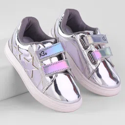Babyoye Casual Shoes with Velcro Closure & Star Patch - Sliver-picture-38