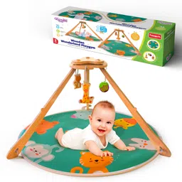 Giggles Wooden Wonderland Play Gym with Animal Print & Toys - Multicolor-picture-11