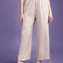 CORSICA Women Relaxed Straight Leg Loose Fit High-Rise Easy Wash Trousers-picture-28