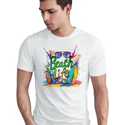 Seekbuylove Men Bio Finish Beach Life Round Neck Pure Cotton T-shirt-picture-16