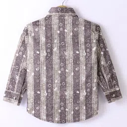 Dapper Dudes Full Sleeves Abstract Printed Shirt - Light Brown image 2