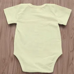 KNITROOT Makar Sankrant Theme Half Sleeves Tilgul Ghya God God Bola Text Printed Onesie - Yellow image 3