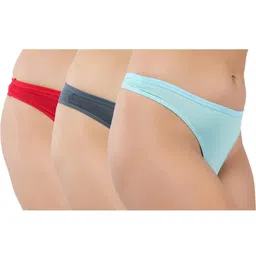ORLIZEA Pack of 3 Women Low-Rise Cotton Blend Thongs image 3