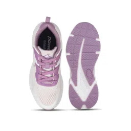 Power Women Sports Round Toe Low Top Walking Shoes Purple & White image 4