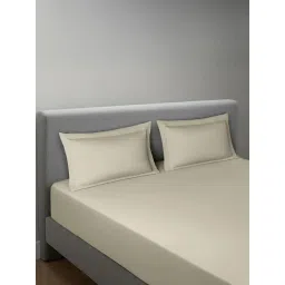 SANSAAR A D'DECOR BRAND LIVE CONSCIOUSLY Sand 1 Bedsheet with 2 Pillow Covers (King) image 2