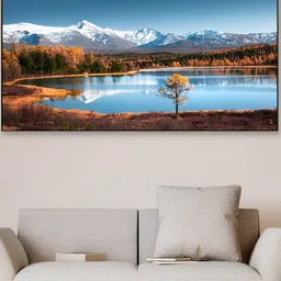 DEKORSTATION Blue & White Nature Printed Canvas Wall Art-image-68