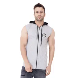BEYOU FASHION Hooded Sleeveless Applique Slim Fit T-shirt-image-27
