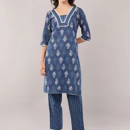 Mishy Women Ethnic Motifs Printed Pure Cotton Kurta Set-picture-10