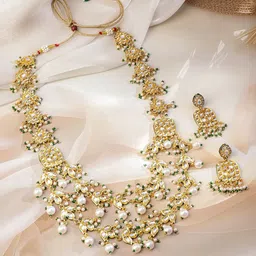 Rubans 22K Gold-Plated Kundan-Studded & Beaded Jewellery Set-picture-38