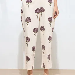 Fourleaf Printed V Neck Top With Trousers Co-Ords Set image 2