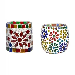 1ST TIME White & Red 2 Pieces Cylindrical Shaped Candle Holders-image-97