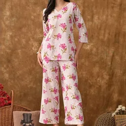 ao services Women Pure Cotton Printed Night suit-picture-13