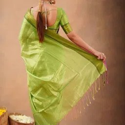 Bengal S Woven Design Zari Tissue Noksa Saree image 2