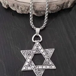 M Men Style Silver-Plated Biker Gothic Luncy Star Shaped Pendants image 2