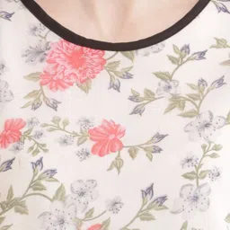 RC NEOEN Floral Print Cold-Shoulder Ruffles Cotton Top image 3