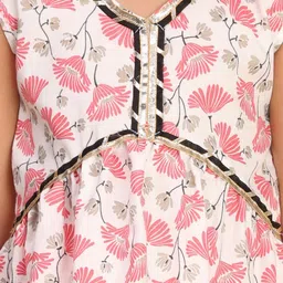 Cutiekins Girls Floral Printed Regular Gotta Patti Kurta with Sharara & Dupatta image 3