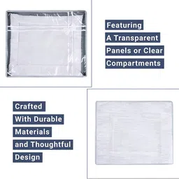 Aura Grey & White 3 Pieces Printed Saree Bag Organisers image 2