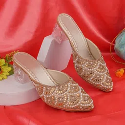 GaurLax Mart Embellished Party Block Mules-picture-11