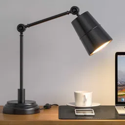 kp lamps store Study/Work Table Lamp Black Polished with adjustable body and head image 3