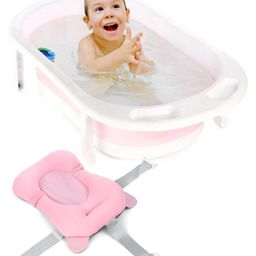 fab n funky Medium Size Folding Baby Bath Tub with Drain Plug - Pink-picture-46