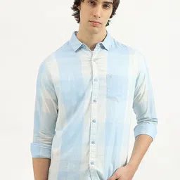 United Colors of Benetton Men Spread Collar Checked Cotton Casual Shirt-picture-33