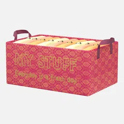 Kuber Industries Maroon 6 Pieces Printed Foldable Drawer Organisers image 2