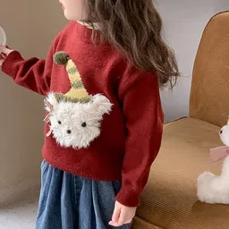 LULU & SKY Girls Pullover with Embroidered Detail image 4