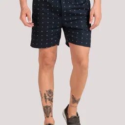inner element Cotton Printed Woven Boxers Boxer_Print_Navy Blue_Motif_Pk1_M image 1