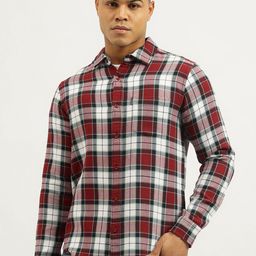 United Colors of Benetton Tartan Checked Spread Collar Pure Cotton Casual Shirt-picture-23
