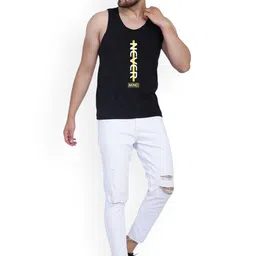 SLOWLORIS Men Pack Of 2 Printed Combed Cotton Scoop Neck Gym Vest image 3