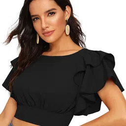 DHRUVIL IMPEX Women 1 Solid Regular Top image 3