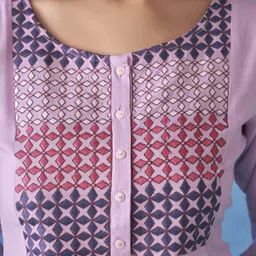 Anouk Women Geometric Yoke Design Flared Sleeves Thread Work Liva Kurta image 2