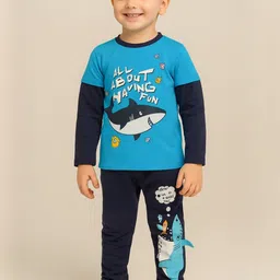 YK Boys Printed T-shirt with Pyjamas-picture-29