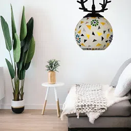 GAUVIK Green & Blue Printed Glass Ceiling Lamp image 2