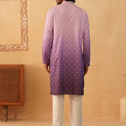 Jompers Floral Printed Sequinned Mandarin Collar Kurta With Trousers image 5