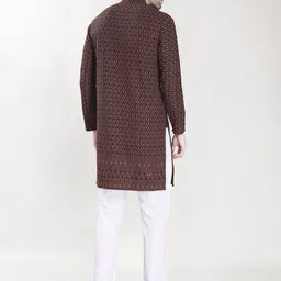 DIVISIVE Men Abstract Printed Daily Cotton Straight Kurta image 3