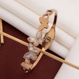 RHOSYN Women Mother of Pearl Gold-Plated Bangle-Style Bracelet image 3