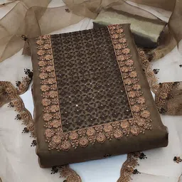 SAINOOR Embroidered Organza Unstitched Dress Material-picture-39