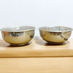 Sigaram Pooja Articles Silver-Toned 2 Pieces German Silver Glossy Round Bowls-image-14